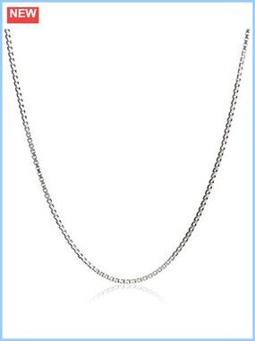 925 Sterling Silver 0.8mm Box Chain 22" Necklace Delicate Italian